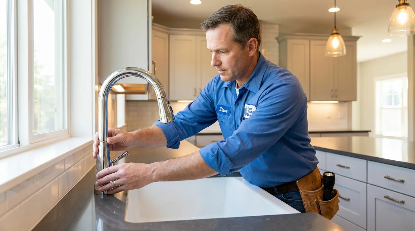 Kitchen faucet installation by Johns Plumbing LLC in Fullerton